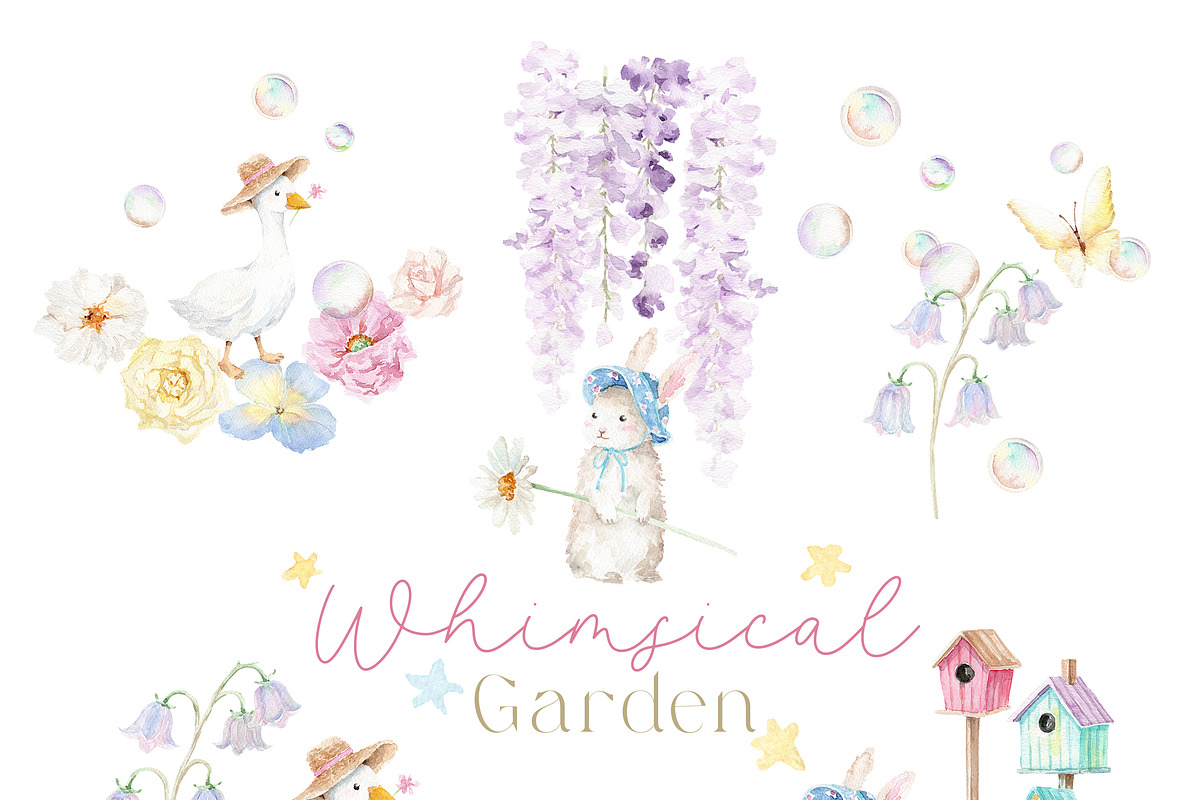 Watercolor Whimsical Garden Florals, a Decorative Illustration by Beigetime (Photo 5 of 10)