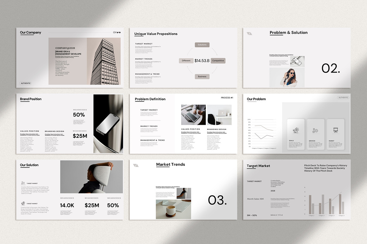 Minimal Business Plan Presentation, a Presentation Template by Studio Industry (Photo 6 of 16)
