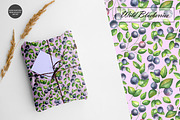 Blueberries Watercolor Patterns, an Illustration by OlDm_Shop (Thumbnail 4 of 10)
