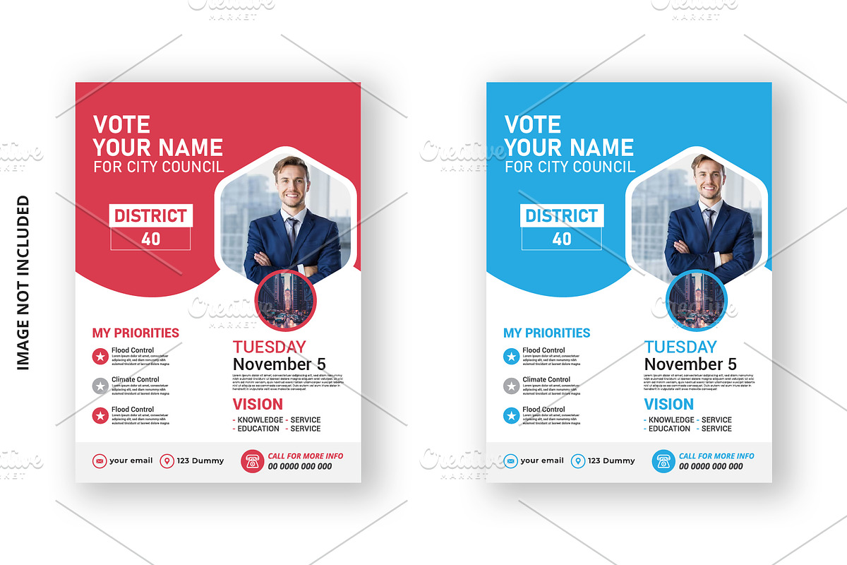 Political Election Flyer Template, a Flyer Template by graphics city (Photo 1 of 2)