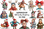 Funny Old Lady Christmas Sublimation, an Illustration by CraftArtStudio (Thumbnail 1 of 6)