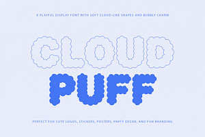 Cloud Puff Font, a Symbol Font by gafaroff studio