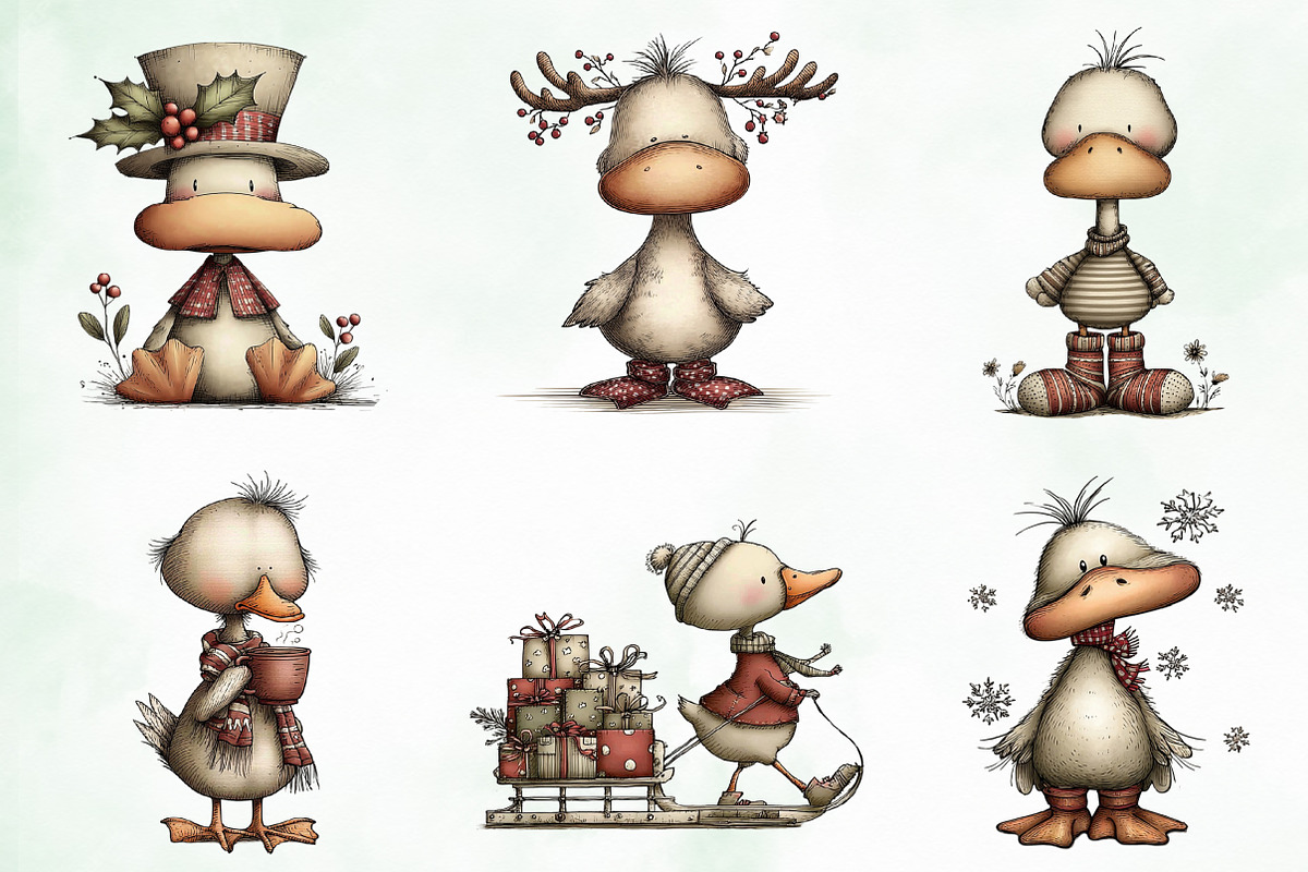 Whimsical Geese Clipart Bundle, an Illustration by Creative Art (Photo 6 of 10)