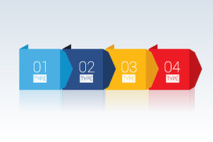 Four step chart, template, scheme.