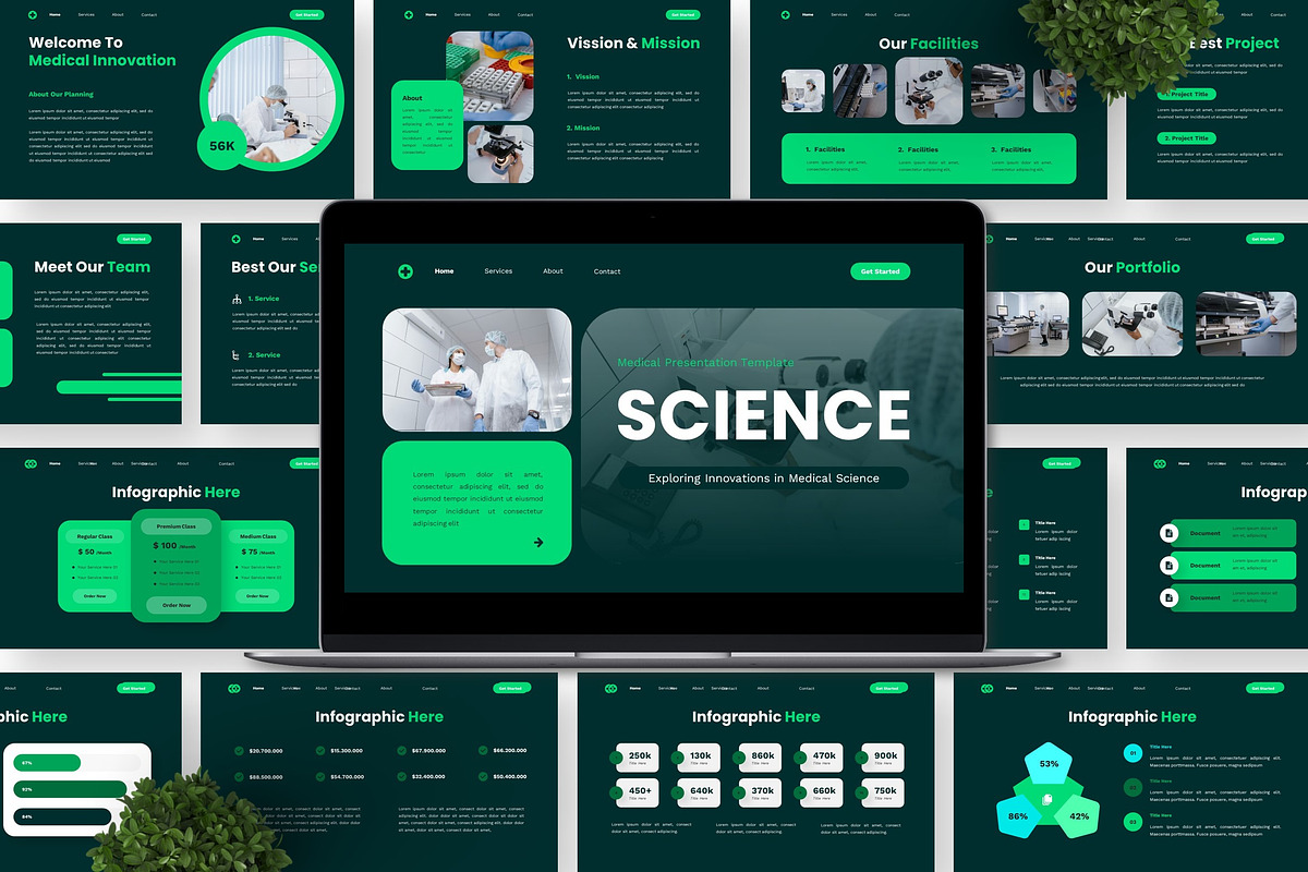 Science - Medical Powerpoint, a Presentation Template by Deepslide Studio