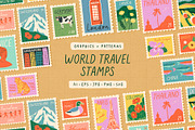 World Stamps: Graphics & Patterns, a Pattern Graphic by Dedraw Studio (Thumbnail 1 of 10)