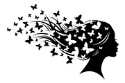Woman Butterfly Hair Silhouette, an Object 3D Model by yasushie (Thumbnail 30 of 31)