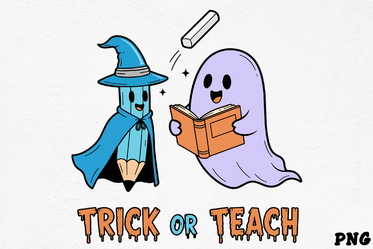 Trick or Teach Halloween SVG, an Illustration by CrexoraLab (Photo 1 of 4)