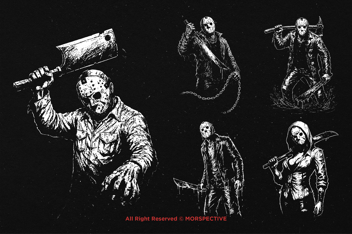 10 Bundle Dark Art Voorhees Slaug, an Illustration by Morspective (Photo 3 of 7)