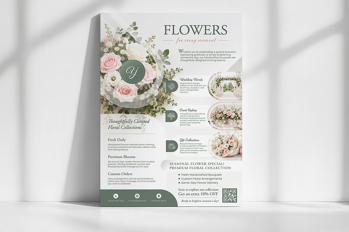 Flower Shop Poster Template, a Poster Template by WheelieMonkey (Photo 1 of 3)