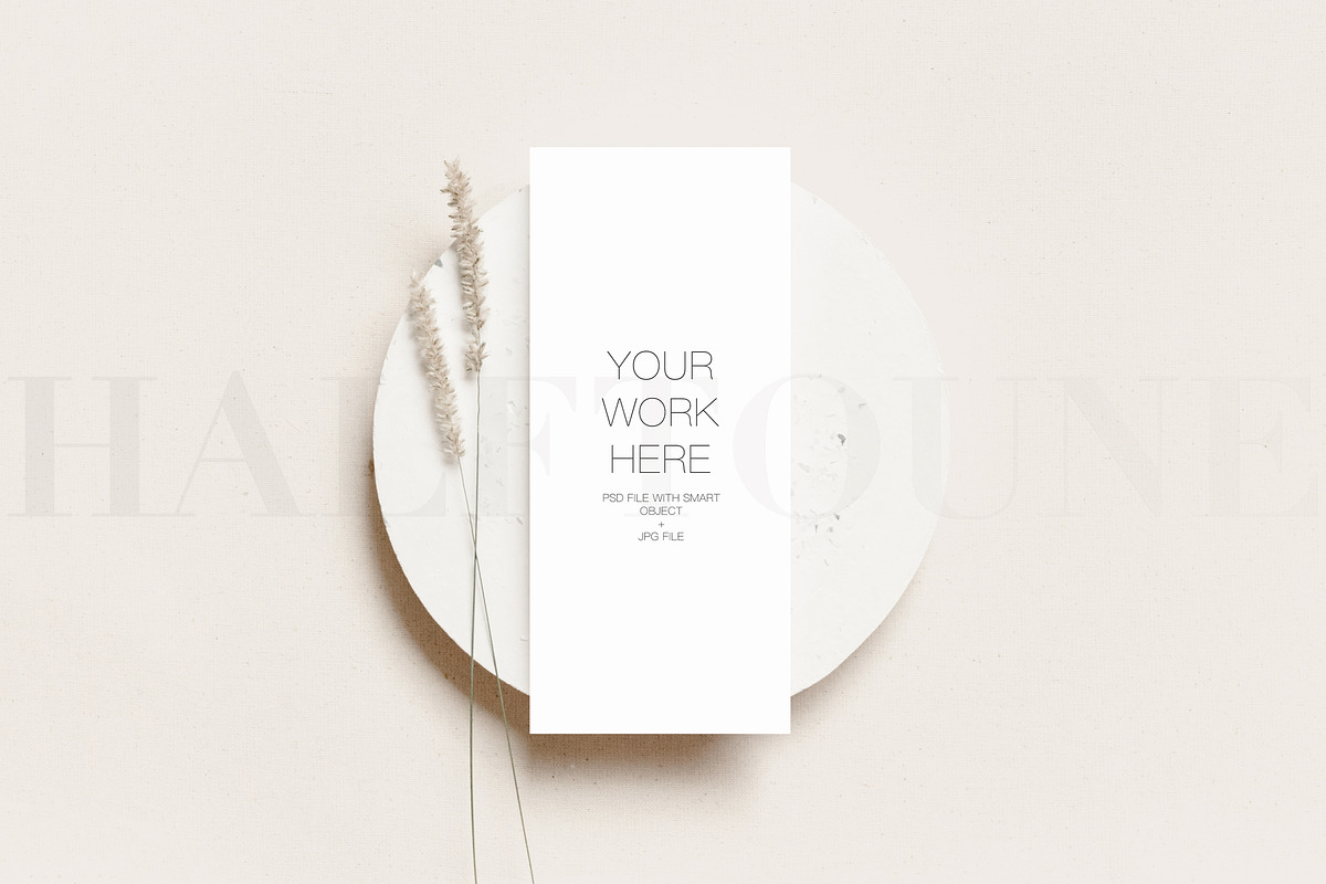 Ivory Menu Card Mockup, a Mockup by HALFTOUNE