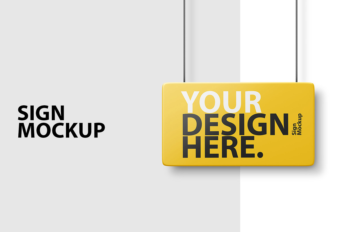 Sign on rope PSD Mockup, a Merchandise Mockup by GreatFruit (Photo 1 of 6)