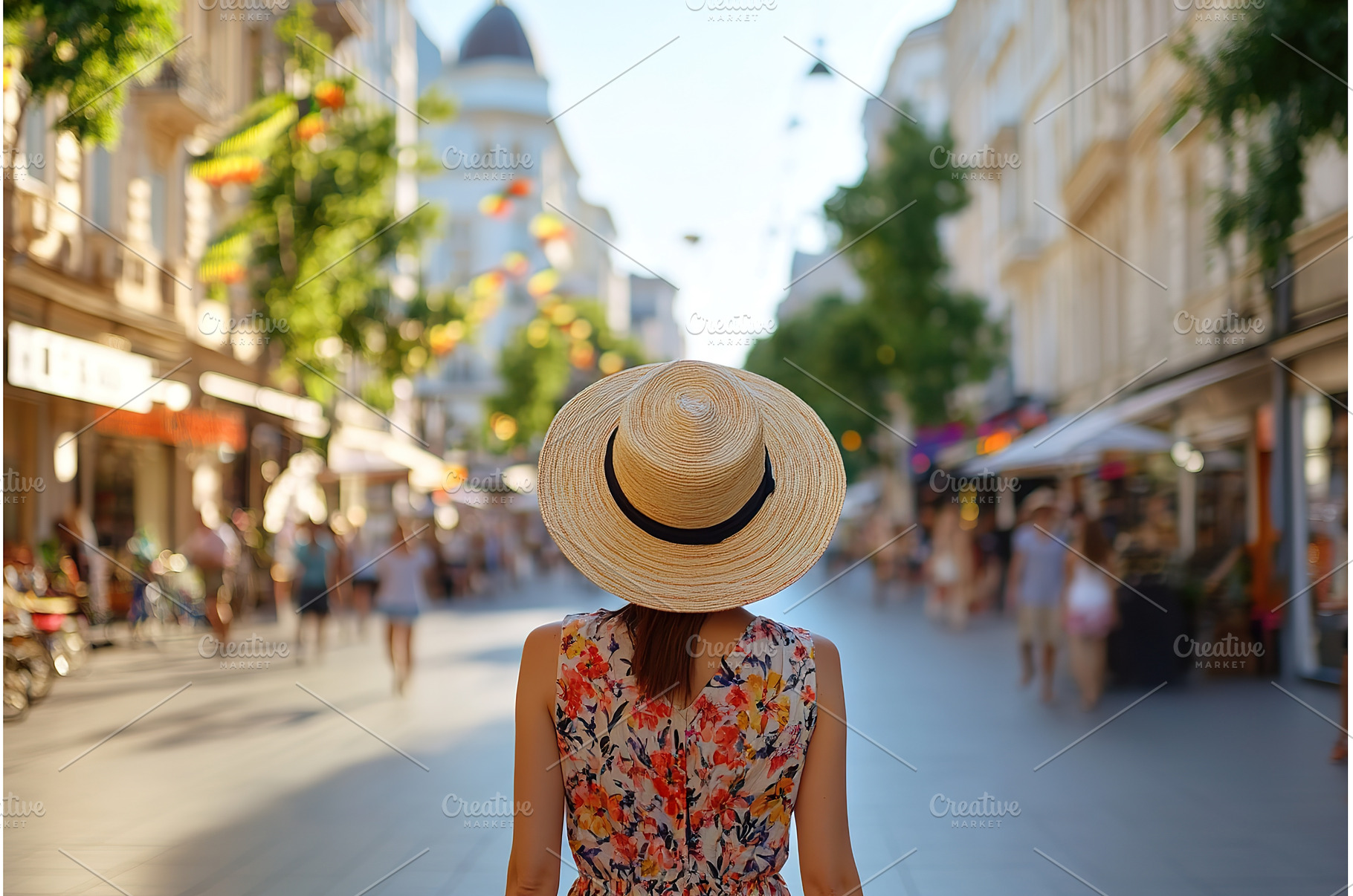 Female tourist with hat strolling, a Person Photo by Lermont51