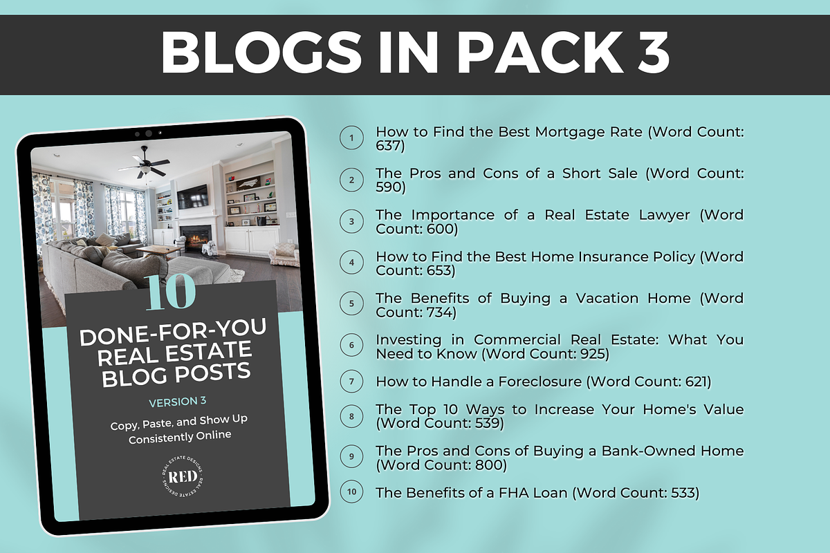 52 DONE FOR YOU REAL ESTATE BLOGS, a Templates & Theme by Jennifer Magri Templates (Photo 4 of 8)