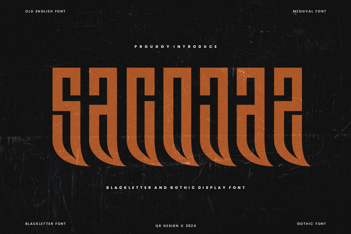 Sacojaz - Blackletter & Gothic Font, a Blackletter Font by QR Design Studio (Photo 1 of 6)