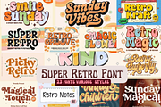 Retro Groovy Font Bundle-Cricut Fonts