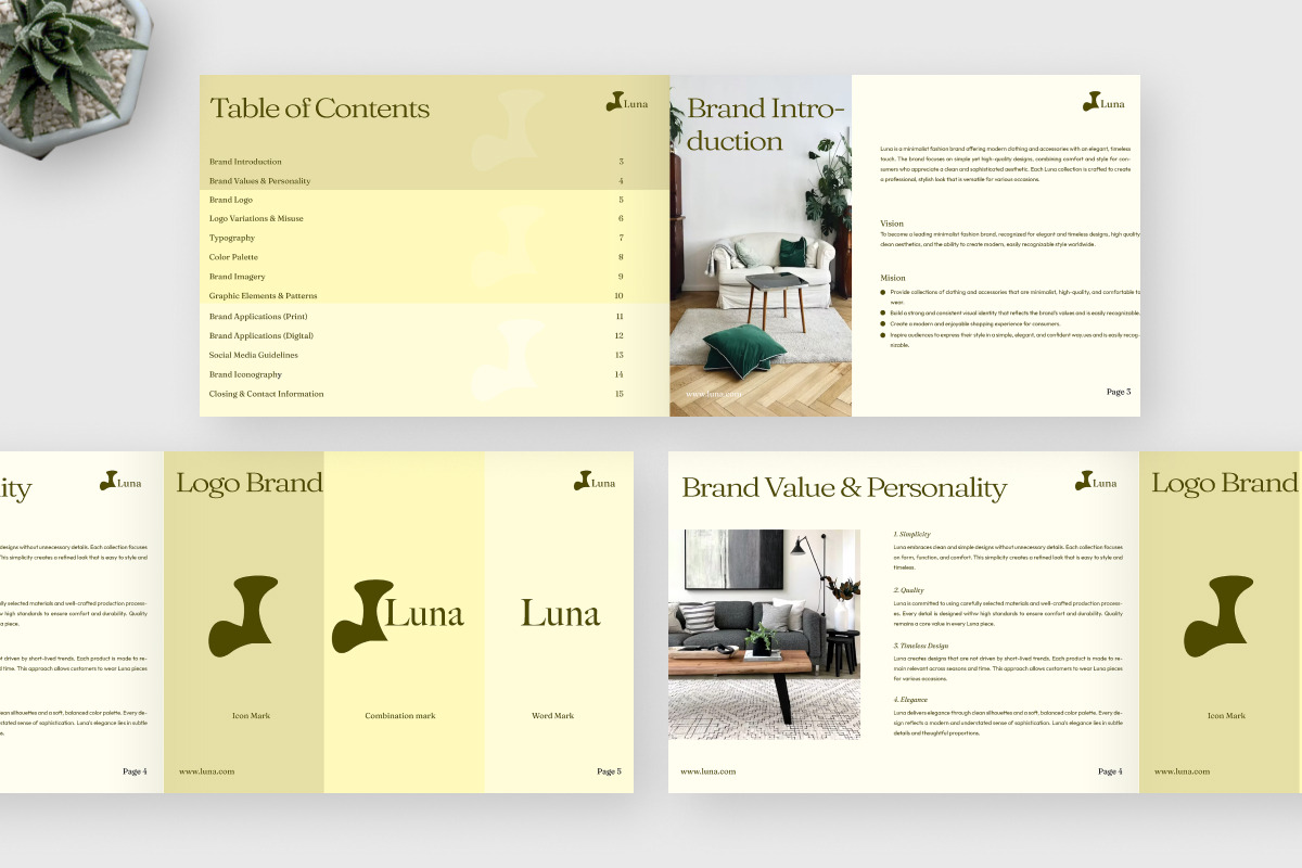 Luna Fashion Brand Guideline, a Branding & Logo Template by trabaskriya (Photo 3 of 7)