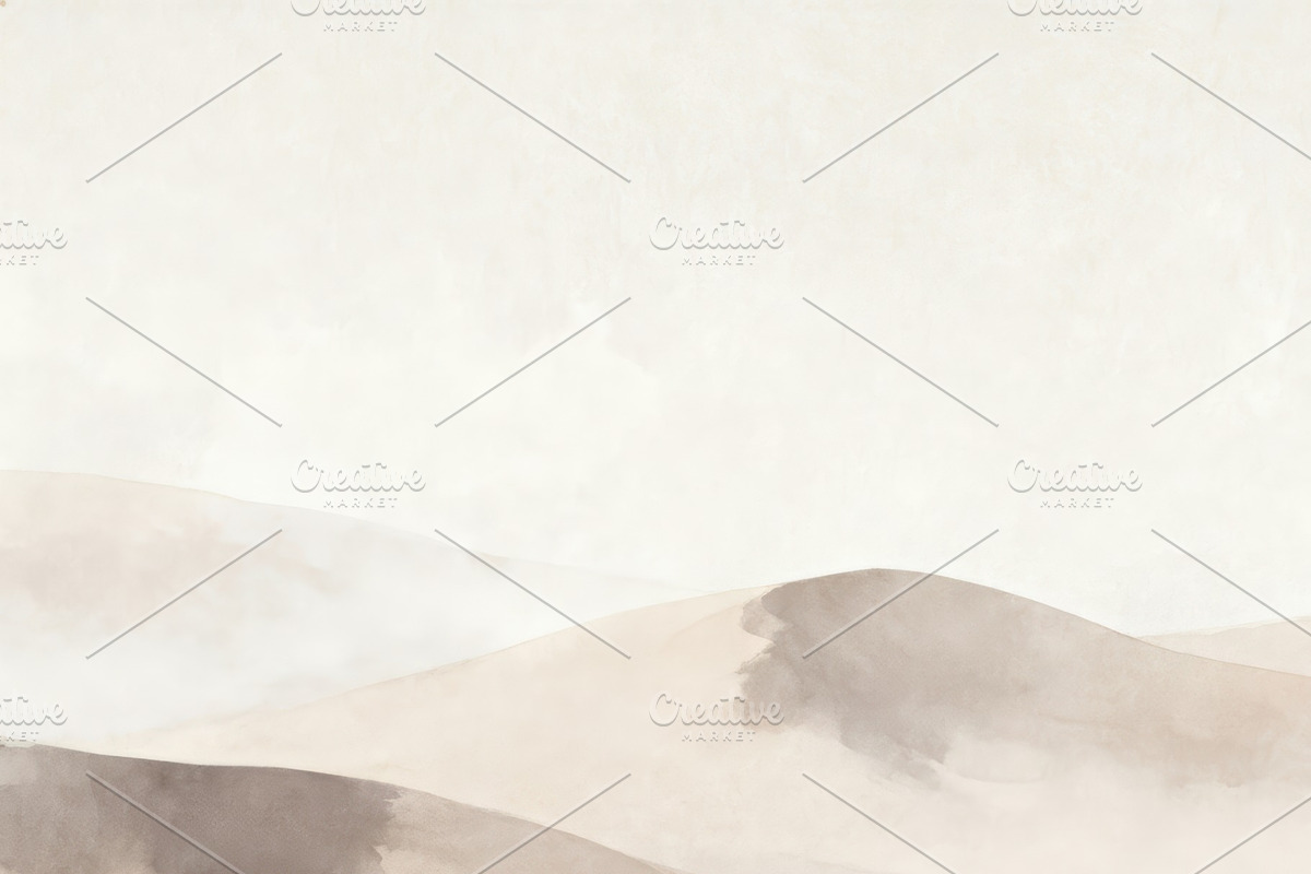 Serene Desert Dunes Landscape, a Decorative Illustration by Virgo Studio