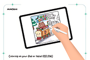 Capybara Christmas Fun Coloring, a Seasonal Illustration by Design Station (Thumbnail 4 of 4)