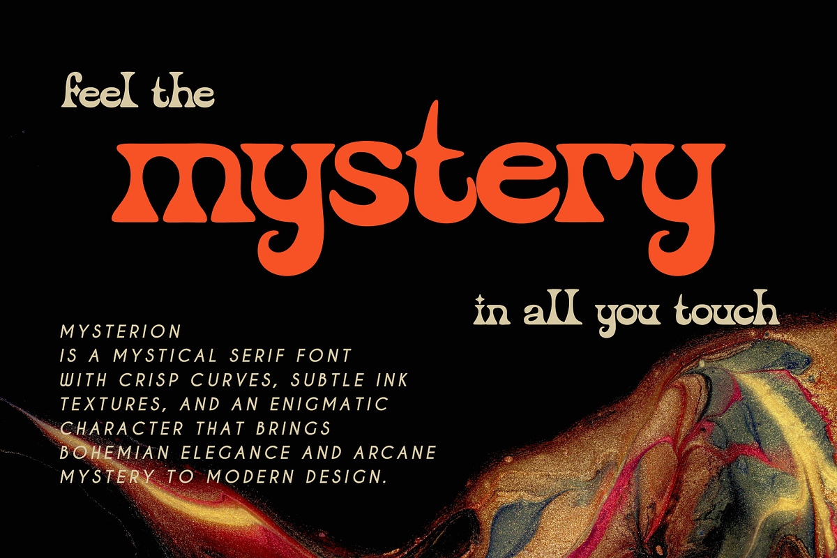 Mysterion Bohemian Mystical Serif, a Serif Font by Struvictory.art (Photo 2 of 9)
