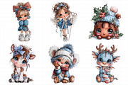 Cute Christmas Characters Clipart, an Illustration by Daily.Designs (Thumbnail 5 of 7)