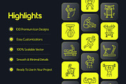 Workout and Gym Icon Set, an Outline Icon by Prosymbols (Thumbnail 2 of 7)