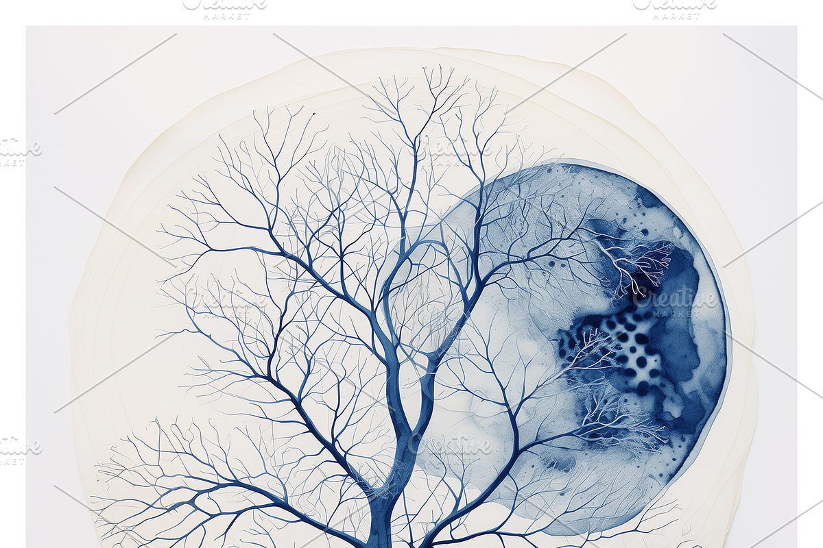 Deca Co - Blue Ink Botanical Shapes, a Texture Illustration by milatovar (Photo 16 of 25)