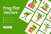100 Frog Flat Vector Icons, an Emoji Icon by Creative Stall (Thumbnail 1 of 11)