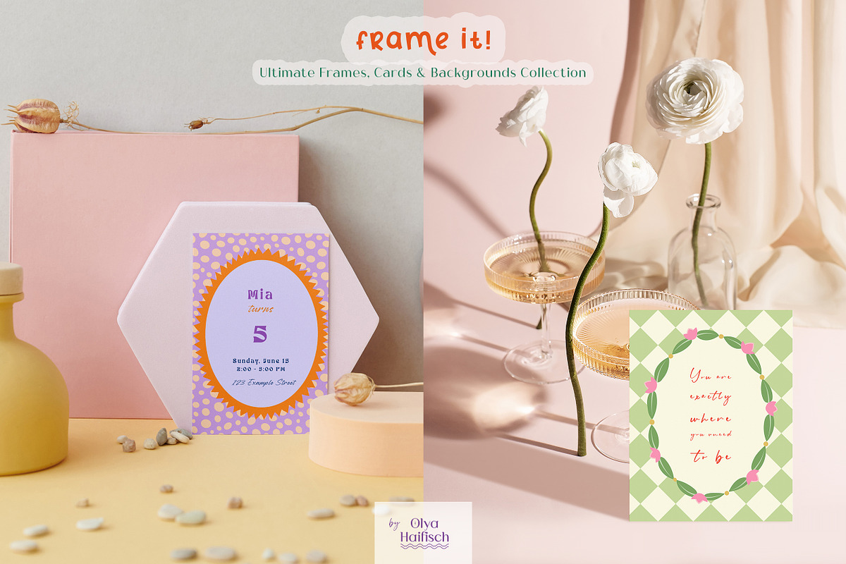 Playful Frames & Backgrounds, an Object Graphic by Olya Haifisch (Photo 5 of 12)