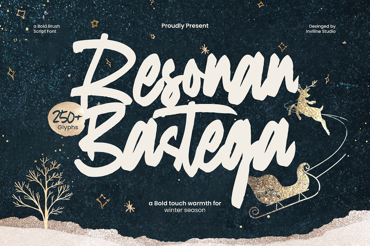 Resonan Bastega - Bold Brush Script, a Script Font by Inviline.co (Photo 1 of 10)
