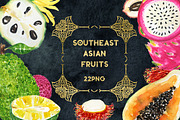 Tropical Asian fruits watercolors, a Food Illustration by LABFcreations (Thumbnail 2 of 6)