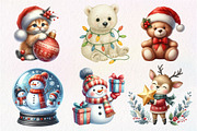 Cute Christmas Animals PNG, an Illustration by Dream Creation (Thumbnail 2 of 6)