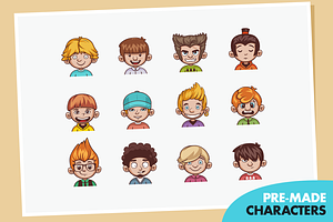 Cartoon Boy Avatar Creation Kit