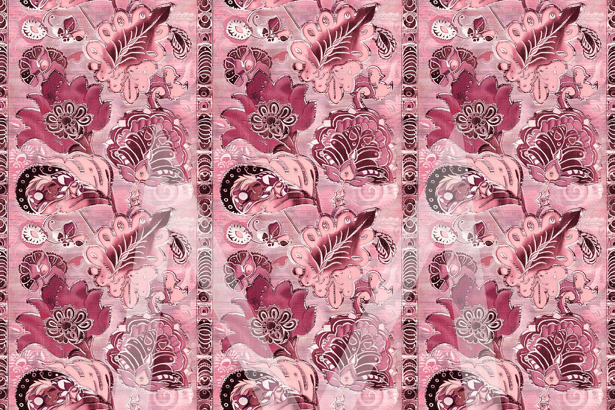 Burgundy Floral Seamless Patterns, a Pattern Graphic by Maishop (Photo 3 of 8)