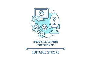 Enjoy lag-free experience turquoise, an Icon by IMG Visuals