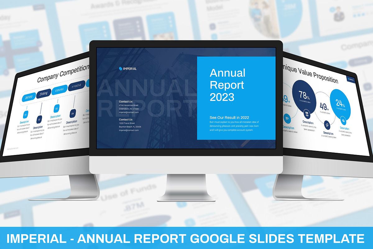 Imperial Annual Report Google Slides, a Presentation Template by SlideFactory (Photo 1 of 4)