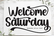 Welcome Saturday | Script Font, a Handwritten Font by Scratchones (Thumbnail 1 of 9)