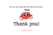 Cute Cherry Clipart Set pattern, a Food Illustration by Bielousova Art (Thumbnail 4 of 4)