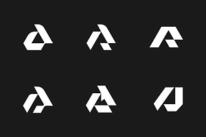 AR AP AJ Letter Logo Set