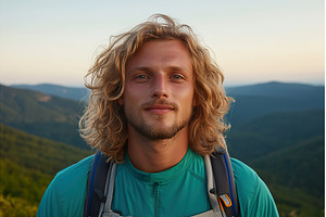 Hiker with Blond Hair Smiling, a Sports & Recreation Photo by Lermont51