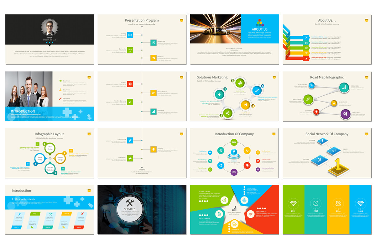 Business Annual Report 2016 Template, a Presentation Template by UniqueStudio (Photo 3 of 13)