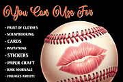 Watercolor Retro Girly Baseball Clip, an Illustration by CreationArt (Thumbnail 8 of 9)