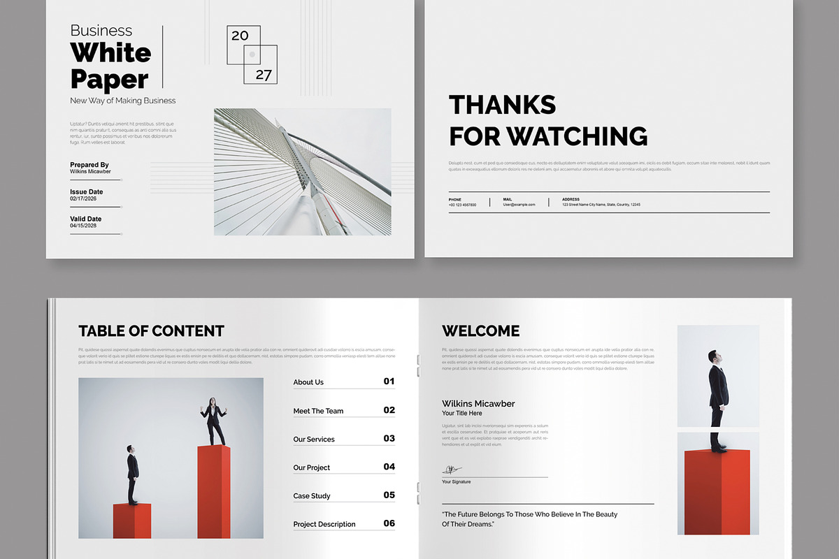 White Paper Design Layout Landscape | Creative Market