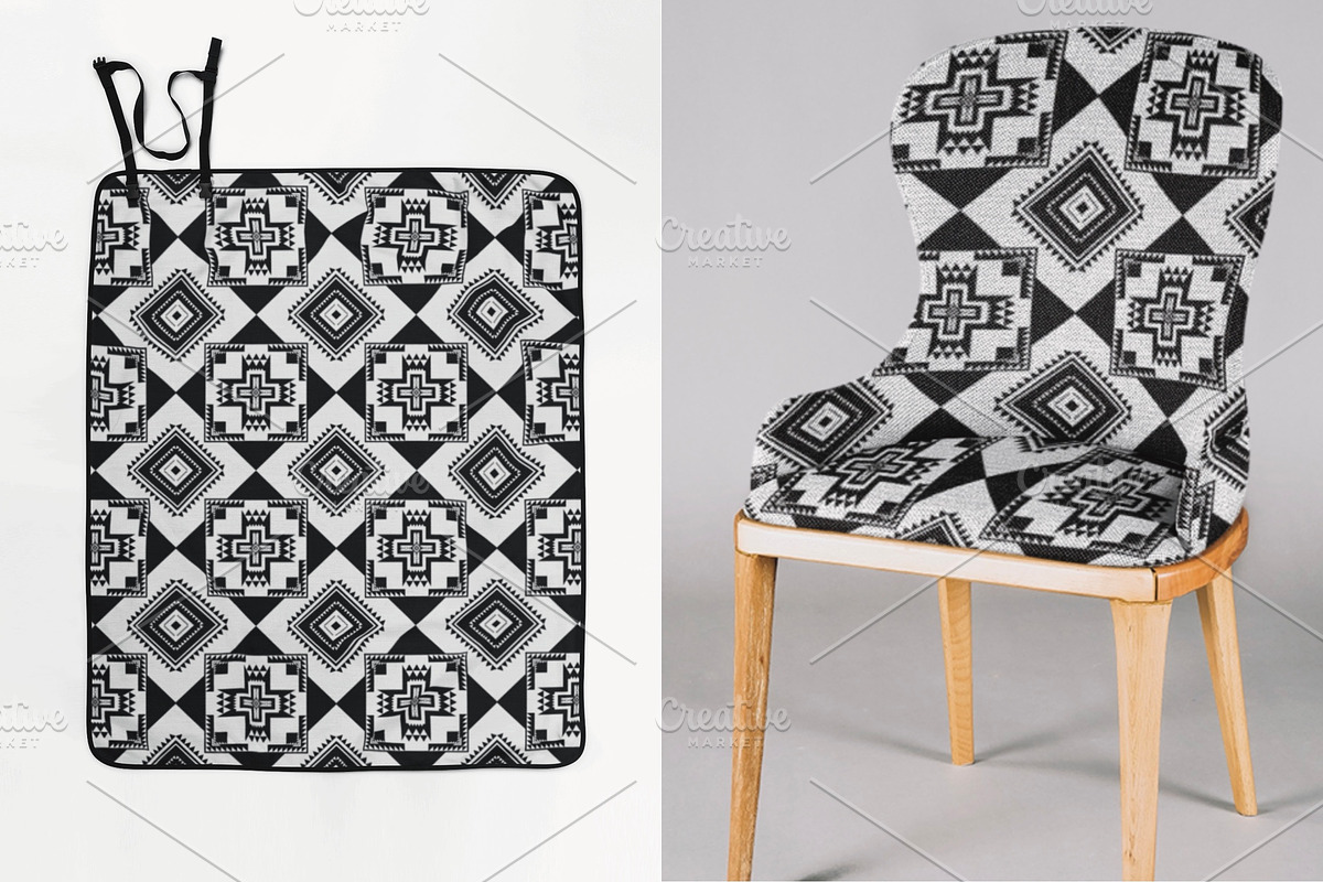 Black White Native American Pattern, a Pattern Graphic by PPEthnicDecorPattern (Photo 9 of 10)