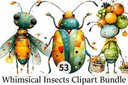 Whimsical Insects Clipart Bundle, an Illustration by DreamPrint404 (Thumbnail 1 of 4)