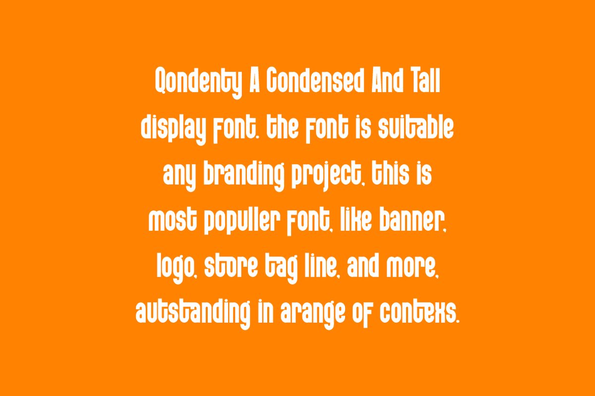 Qondenty - Condensed Tall Font, a Sans Serif Font by Iqsiart Studio (Photo 4 of 7)