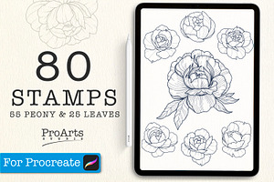 Peony Procreate Tattoo Brush Set