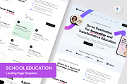 Uennis School Education Landing Page, a Landing Page Template by SquidPixey (Thumbnail 1 of 5)