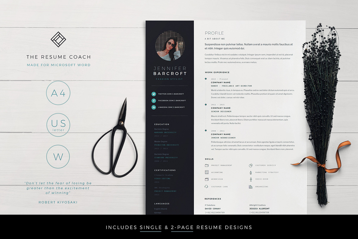 Resume Template / CV, a Resume Template by TheResumeCoach (Photo 1 of 3)