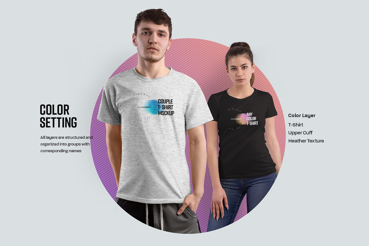 7 Mockups Couple T-Shirt, a Shirt Mockup by Grow Design Craft Studio (Photo 3 of 5)